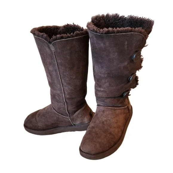 UGG Australia Chocolate Brwon 3 Bailey Button Boot Size 8 - Picture 3 of 5